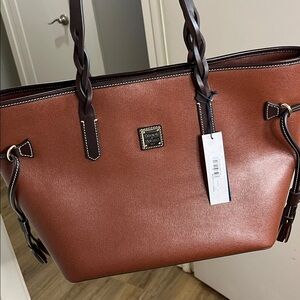 Dooney & Bourke Saffiano Bailey Tote Purse Amber